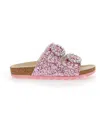 Monnalisa Kids' Hausschuhe Mit Schmuckschnalle In Pink
