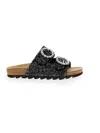 Monnalisa Kids' Hausschuhe Mit Schmuckschnalle In Black