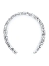 Monnalisa Headband In Rhinestones And Bezels In White