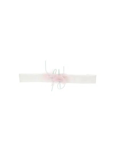 Monnalisa Babies'   Headband With Tulle Flower In White