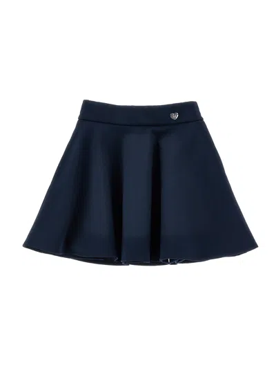 Monnalisa Babies'   Heart Application Wheel Skirt In Blue