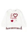 Monnalisa Sweatshirt Mit Herzapplikation In Weiss