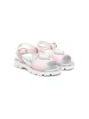 Monnalisa Heart-appliqué Sandals In Pink
