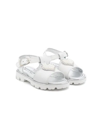 Monnalisa Kids' Heart-appliqué Sandals In White