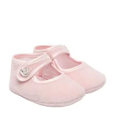Monnalisa Heart Buckle-fastening Ballerinas In Pink