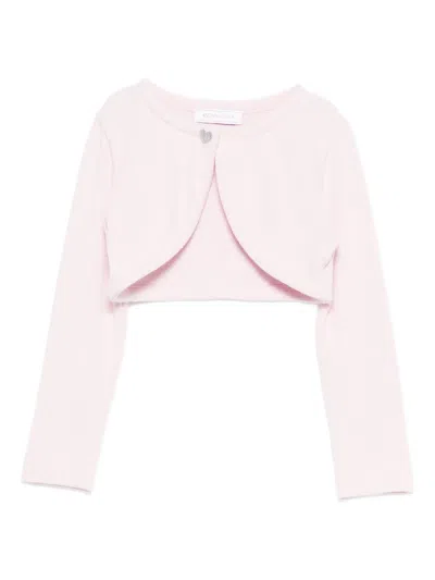 Monnalisa Kids' Heart-button Bolero Cardigan In Pink