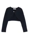 Monnalisa Heart-button Wool Cardigan In Blue