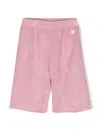 Monnalisa Logo-plaque Corduroy Wide Trousers In Pink