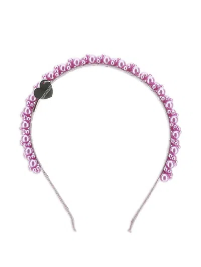Monnalisa Heart-charm Headband In Pink