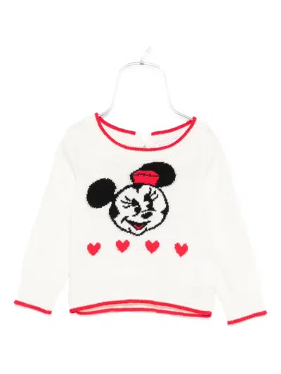 Monnalisa Babies' Heart-detail Sweater In White