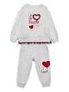 Monnalisa Heart-embellished Tracksuit In Gray