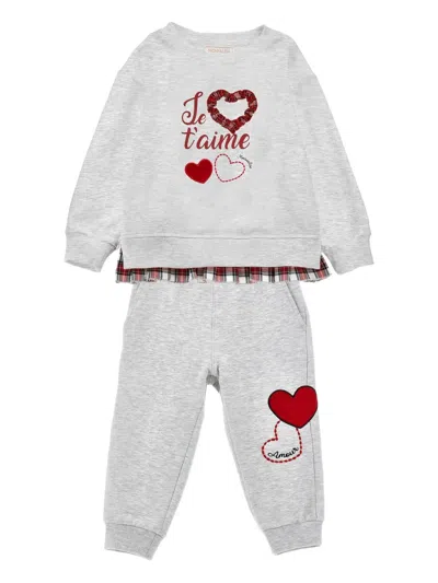MONNALISA HEART-EMBELLISHED TRACKSUIT