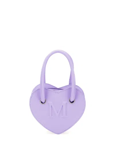 Monnalisa Kids' Heart Embossed Bag In Purple