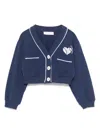 Monnalisa Heart-embroidered Sweatshirt In Blue