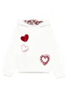 Monnalisa Heart-motif Hoodie In Neutrals