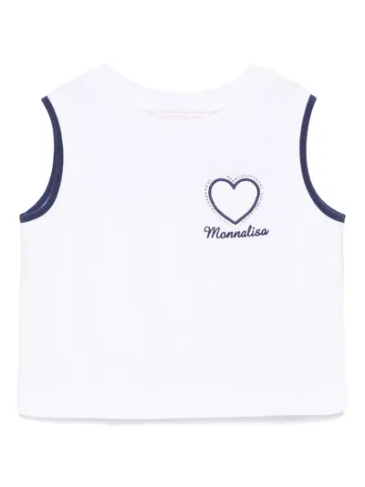 Monnalisa Kids' Heart-motif Tank Top In White
