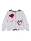 Monnalisa Heart-motif Zip-up Hoodie In Grey
