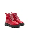 Monnalisa Heart-patch Ankle Boots In 红色