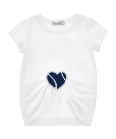 Monnalisa Heart-patch T-shirt In White