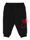 Monnalisa Heart-patch Track Pants In Black