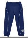 Monnalisa Heart-patch Tracksuit Bottoms In Blue