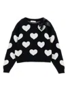 Monnalisa Kids' Heart-pattern Sweater In Black