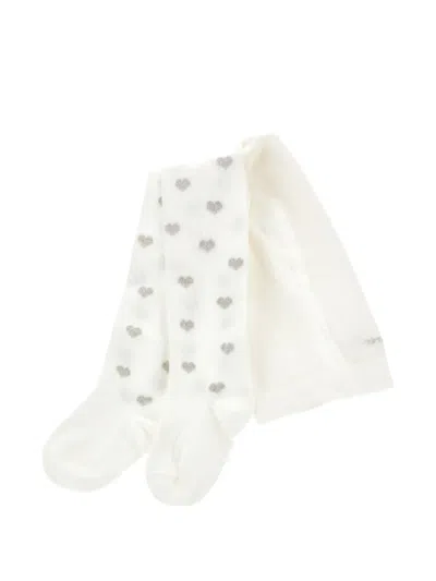 Monnalisa Babies' Heart-patterned Tights In White