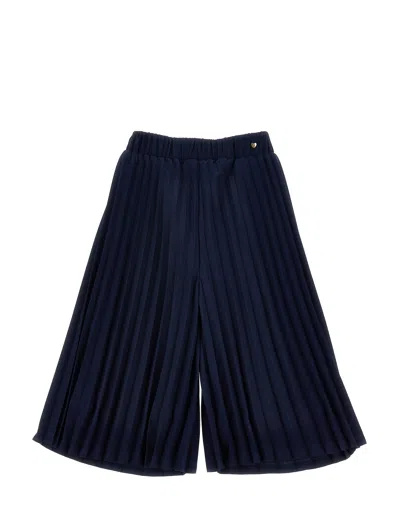 Monnalisa Kids'   Heart Pleated Trousers In Blue