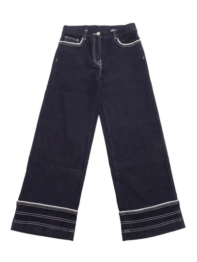 Monnalisa Kids' Heart Pockets Jeans In Blue