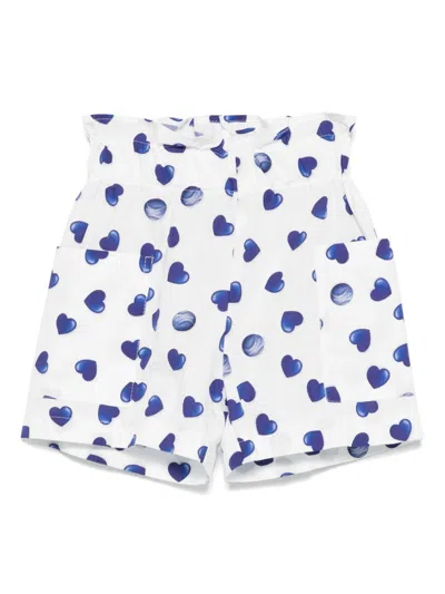 Monnalisa Kids' Heart-print Shorts In White