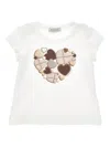 Monnalisa Heart T-shirt With Applications In White
