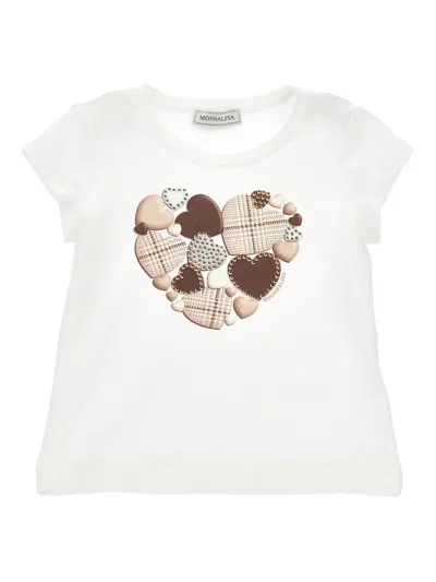 MONNALISA HEART-PRINT T-SHIRT