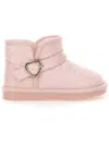 Monnalisa Heart Quilted Ankle Boots In Dusty Pink Rose