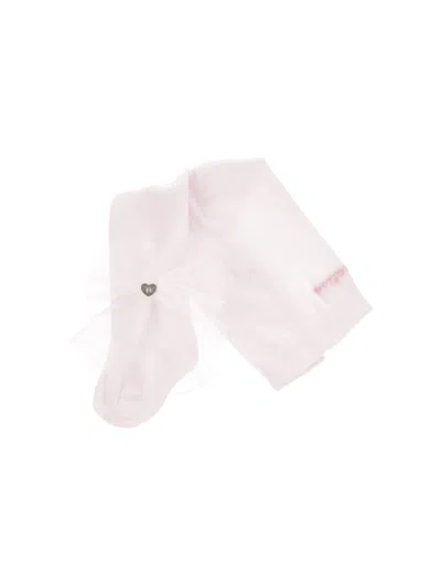 Monnalisa Babies'   Heart Rhinestone Bow Tights In Pink