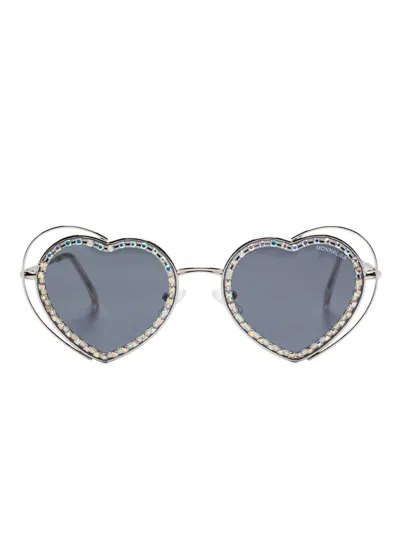 Monnalisa Kids' Heart Shape-frame Sunglasses In Black