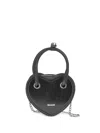 Monnalisa Heart-shaped Shoulder Bag In Black