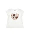 Monnalisa Heart T-shirt With Applications In White