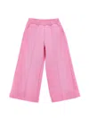 Monnalisa Heavyweight Fleece Trousers In Bright Peach Pink