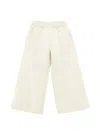 Monnalisa Heavyweight Fleece Trousers In Cream