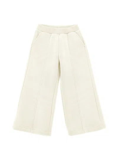 Monnalisa Kids'   Heavyweight Fleece Trousers In Cream