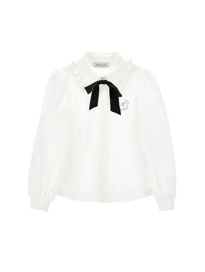 MONNALISA MONNALISA  RUFFLED BOW SHIRT