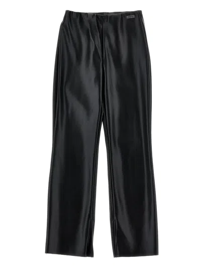 Monnalisa Kids' High-rise Flared Trousers In Black