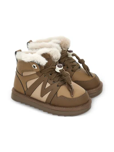 Monnalisa Kids' High-top Sneakers In Brown