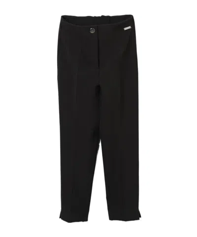 Monnalisa Kids' High-waist Smart Trousers In Black