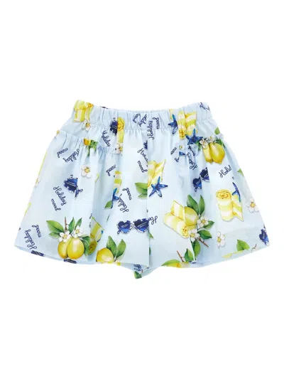 Monnalisa Kids' Holiday Mood Printed Shorts In Multi