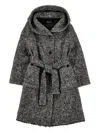Monnalisa Hooded Coat In Gray