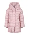 Monnalisa Hooded Padded Coat In Pink