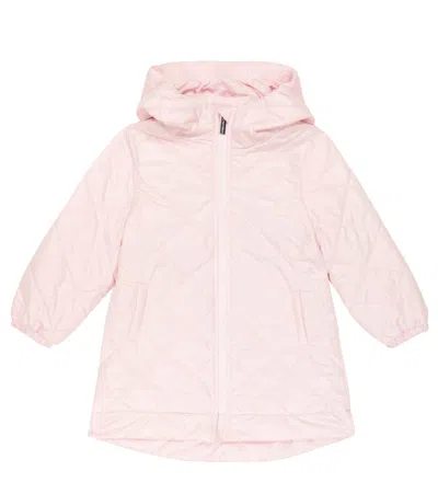 Monnalisa Kids' Hooded Padded Coat In Rosa Antico