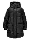 Monnalisa Hooded Puffer Coat In Black