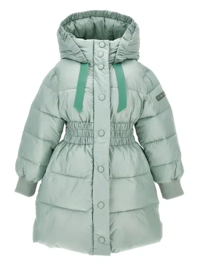 Monnalisa Kids' Hooded Puffer Coat In Green